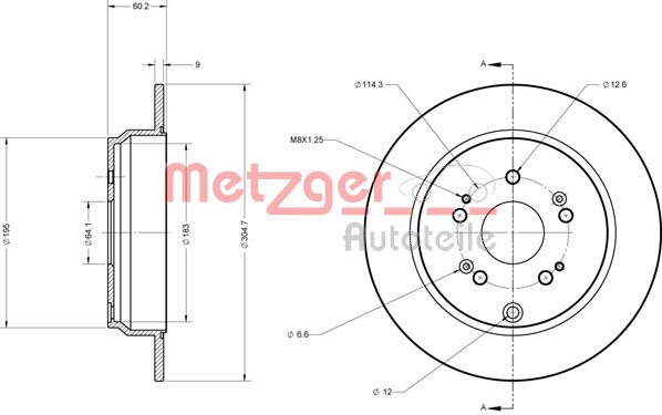 METZGER Тормозной диск 6110265