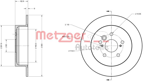 METZGER Bremžu diski 6110272