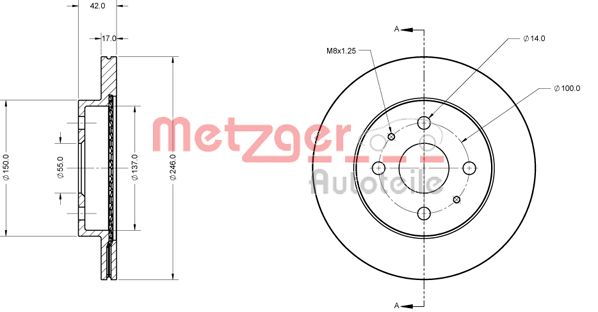 METZGER Bremžu diski 6110277