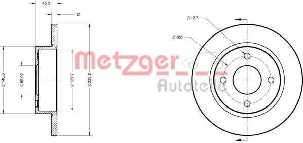 METZGER Тормозной диск 6110291