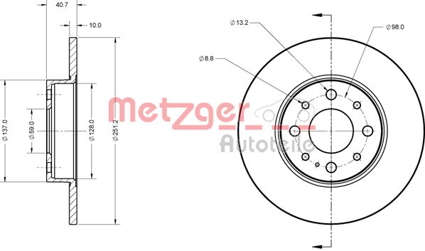 METZGER Тормозной диск 6110307