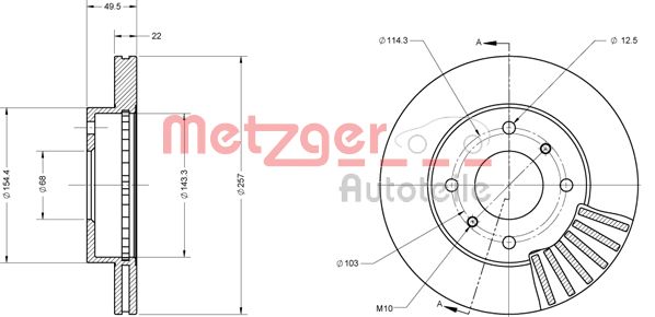 METZGER Тормозной диск 6110312