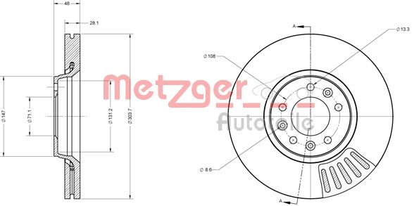 METZGER Тормозной диск 6110318