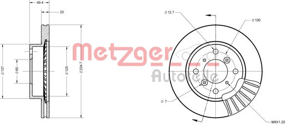 METZGER Bremžu diski 6110332