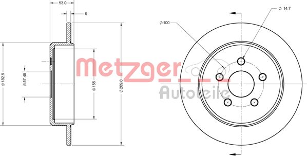 METZGER Тормозной диск 6110333