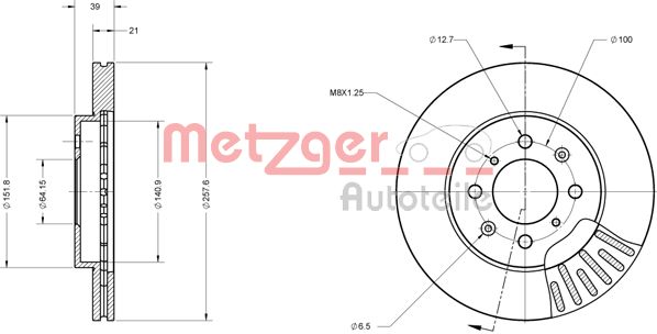 METZGER Bremžu diski 6110334