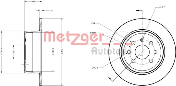 METZGER Bremžu diski 6110339