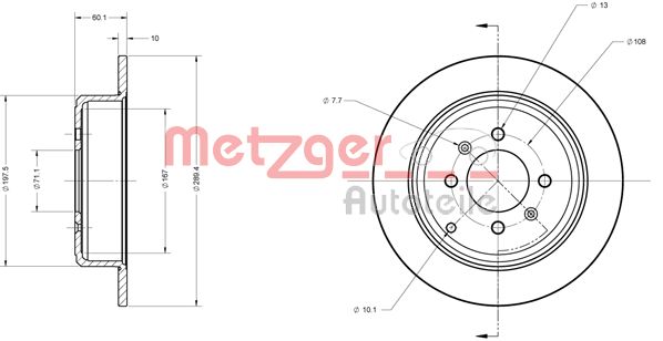 METZGER Bremžu diski 6110340