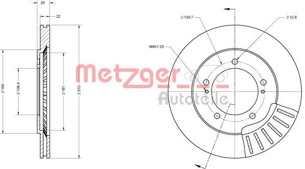 METZGER Bremžu diski 6110347