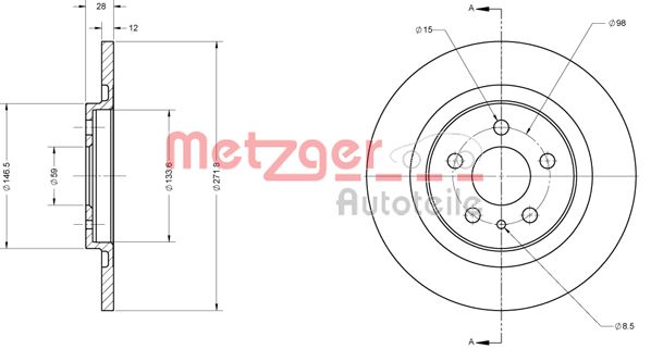 METZGER Bremžu diski 6110352