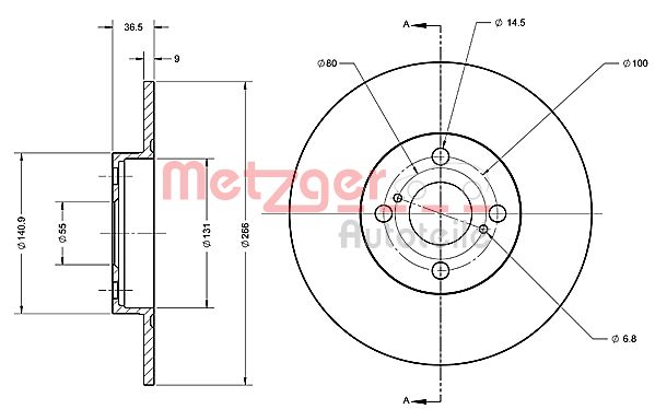 METZGER Bremžu diski 6110361