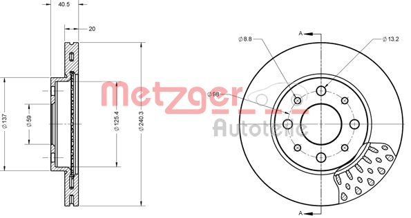 METZGER Тормозной диск 6110363