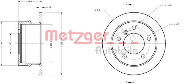 METZGER Тормозной диск 6110368