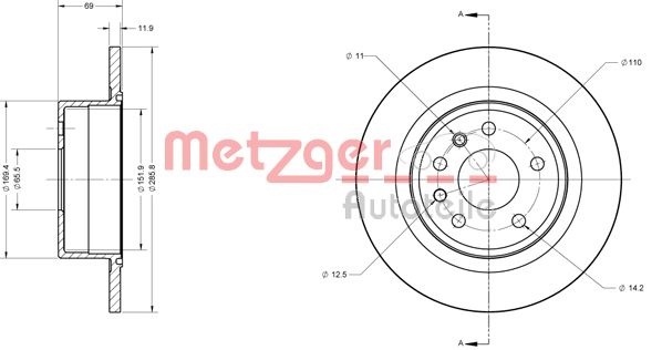 METZGER Тормозной диск 6110369