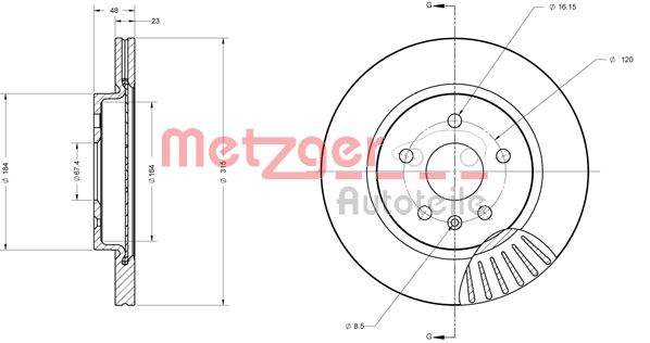 METZGER Bremžu diski 6110371