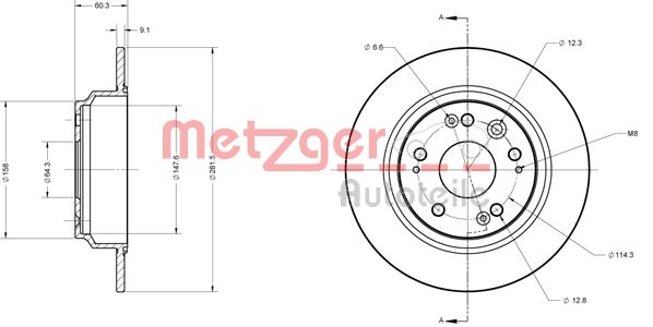 METZGER Тормозной диск 6110392