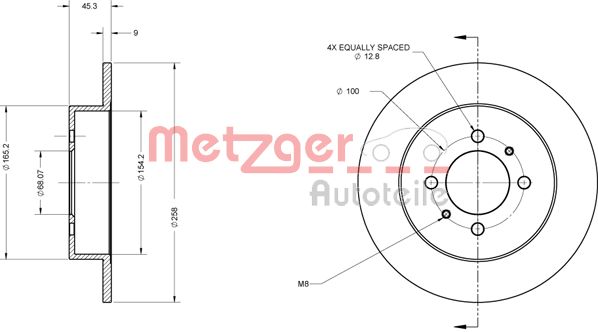 METZGER Тормозной диск 6110398