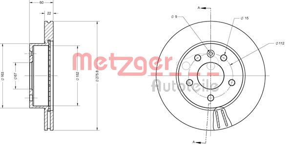 METZGER Тормозной диск 6110407