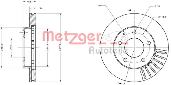 METZGER Bremžu diski 6110409