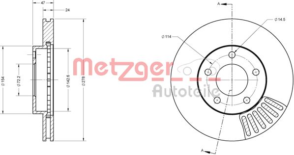 METZGER Bremžu diski 6110421