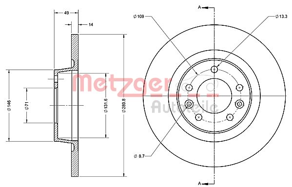 METZGER Тормозной диск 6110422