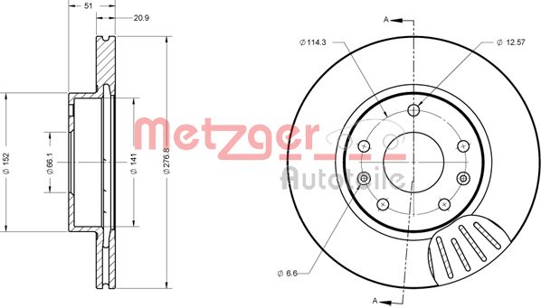 METZGER Bremžu diski 6110430