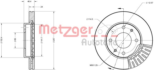 METZGER Bremžu diski 6110433