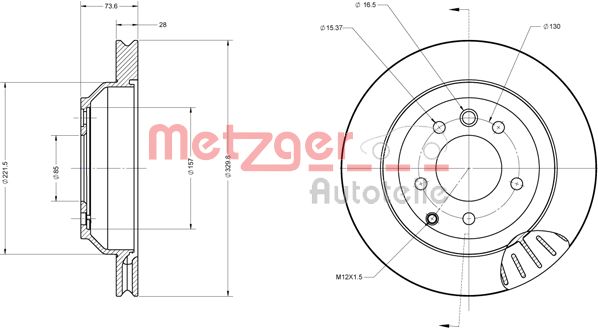 METZGER Тормозной диск 6110434