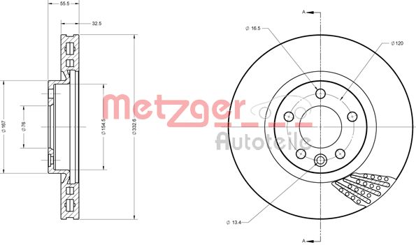 METZGER Тормозной диск 6110436