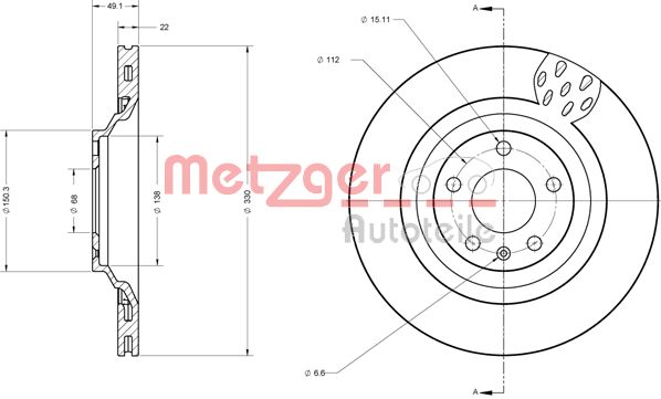 METZGER Bremžu diski 6110437