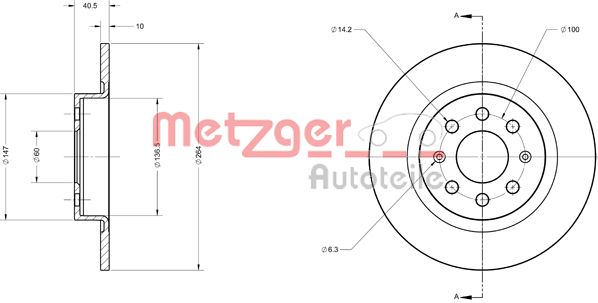 METZGER Тормозной диск 6110443
