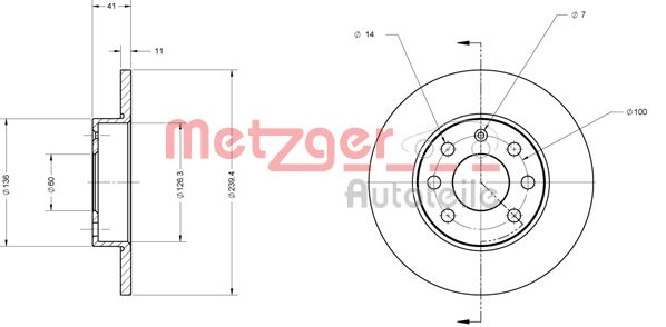 METZGER Тормозной диск 6110450