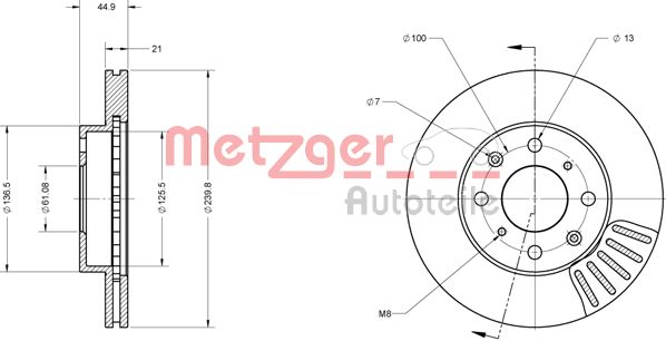 METZGER Bremžu diski 6110454