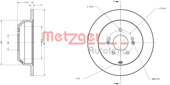 METZGER Bremžu diski 6110460