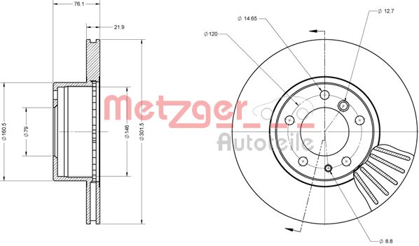 METZGER Тормозной диск 6110461