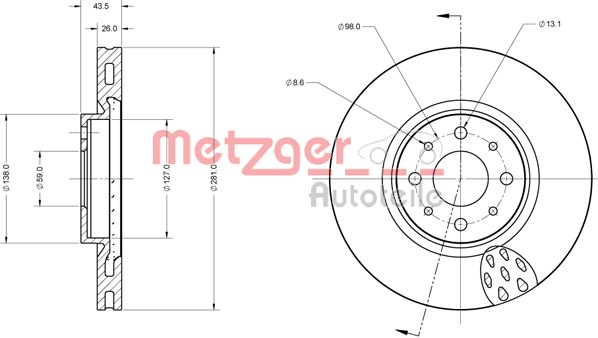 METZGER Тормозной диск 6110463