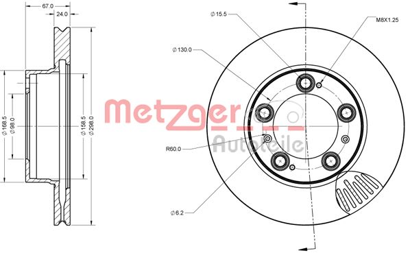 METZGER Тормозной диск 6110477