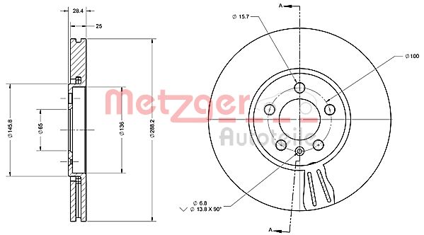 METZGER Bremžu diski 6110483