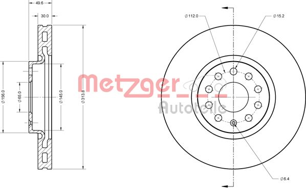 METZGER Bremžu diski 6110486
