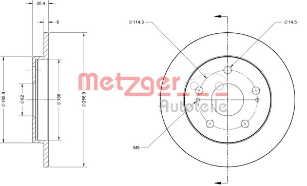 METZGER Тормозной диск 6110498