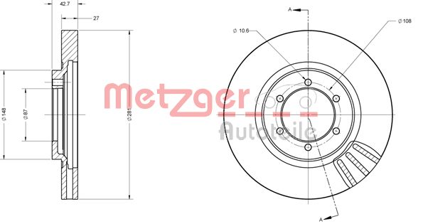 METZGER Bremžu diski 6110508