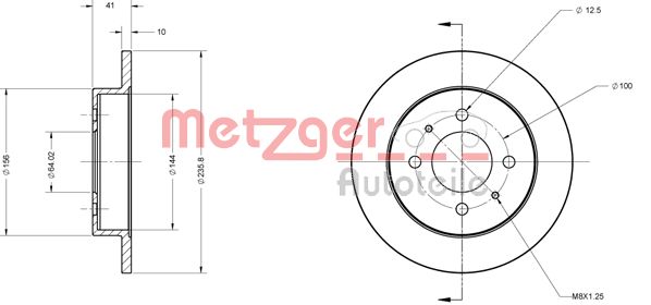 METZGER Bremžu diski 6110509