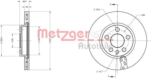 METZGER Тормозной диск 6110528