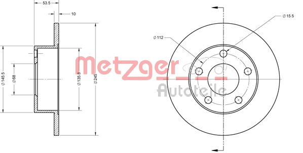 METZGER Bremžu diski 6110532