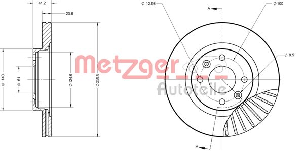 METZGER Bremžu diski 6110551