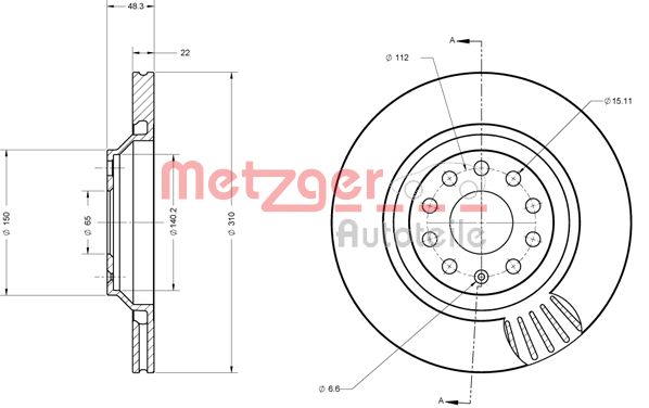 METZGER Тормозной диск 6110556