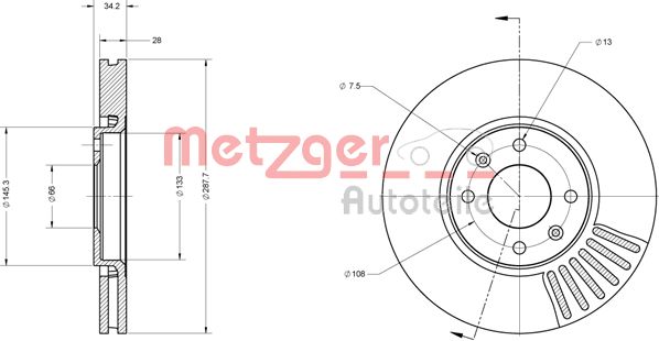 METZGER Тормозной диск 6110562