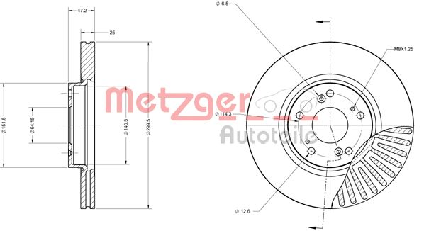 METZGER Bremžu diski 6110572