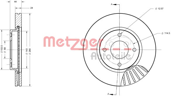 METZGER Тормозной диск 6110578