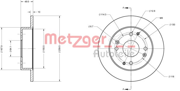 METZGER Тормозной диск 6110579